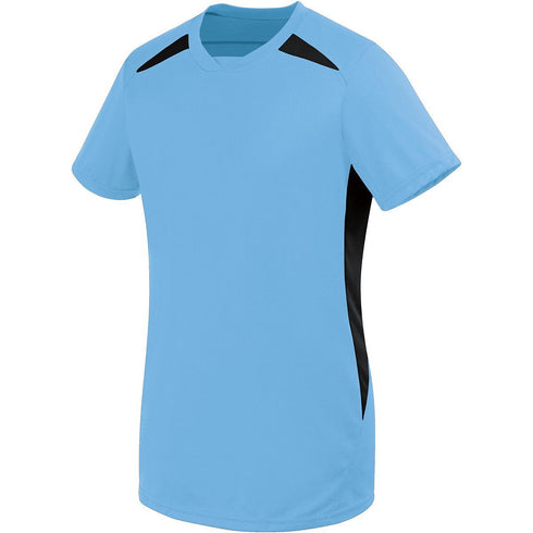 Russell Athletic Ladies Hawk Jersey (322872), Color 'Columbia Blue/Black'